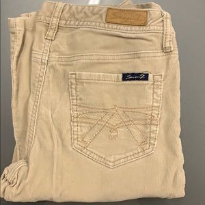 Beige, 7 brand corduroys, size 29